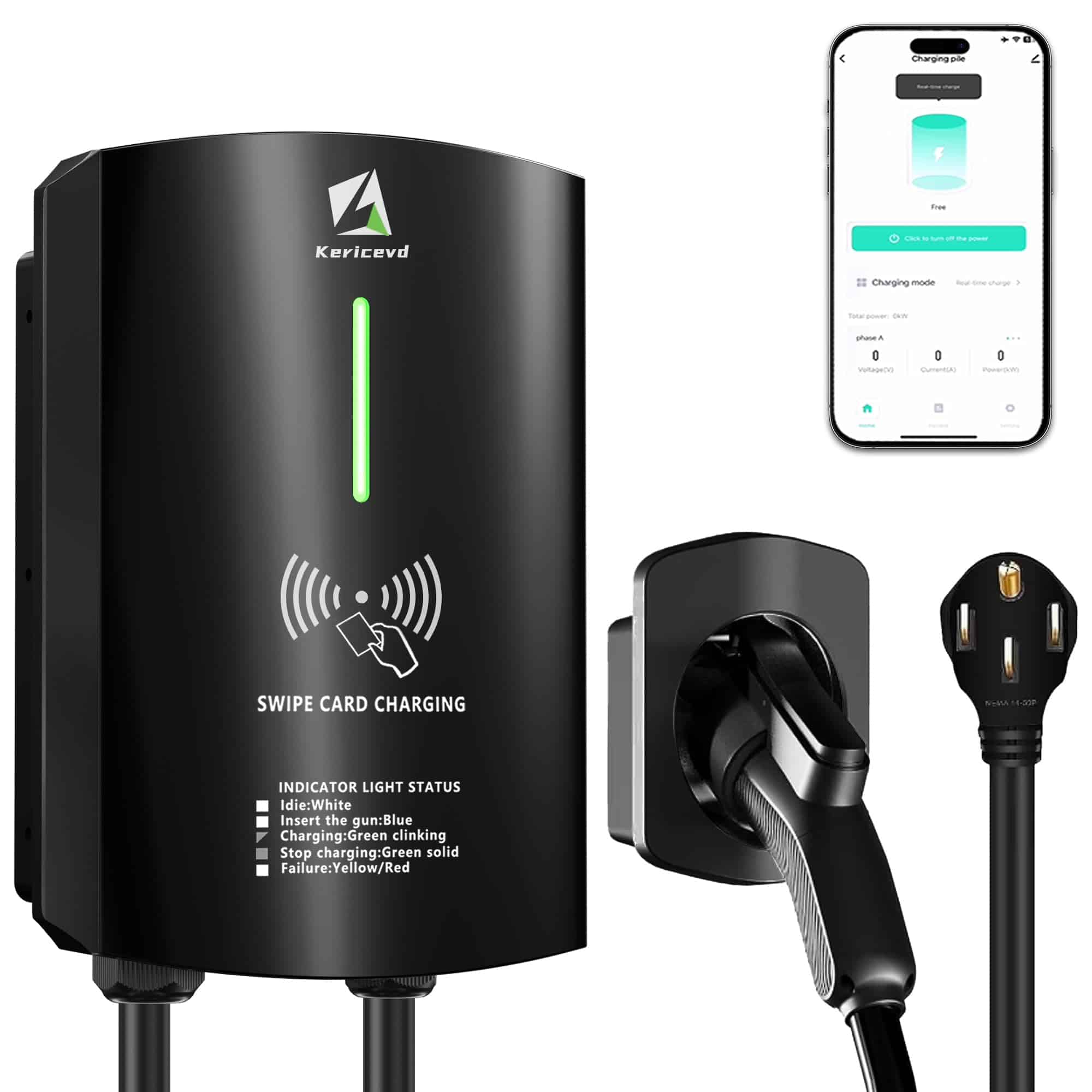 Cargador de vehículos eléctricos KeriCevd Level 2, 40Amp