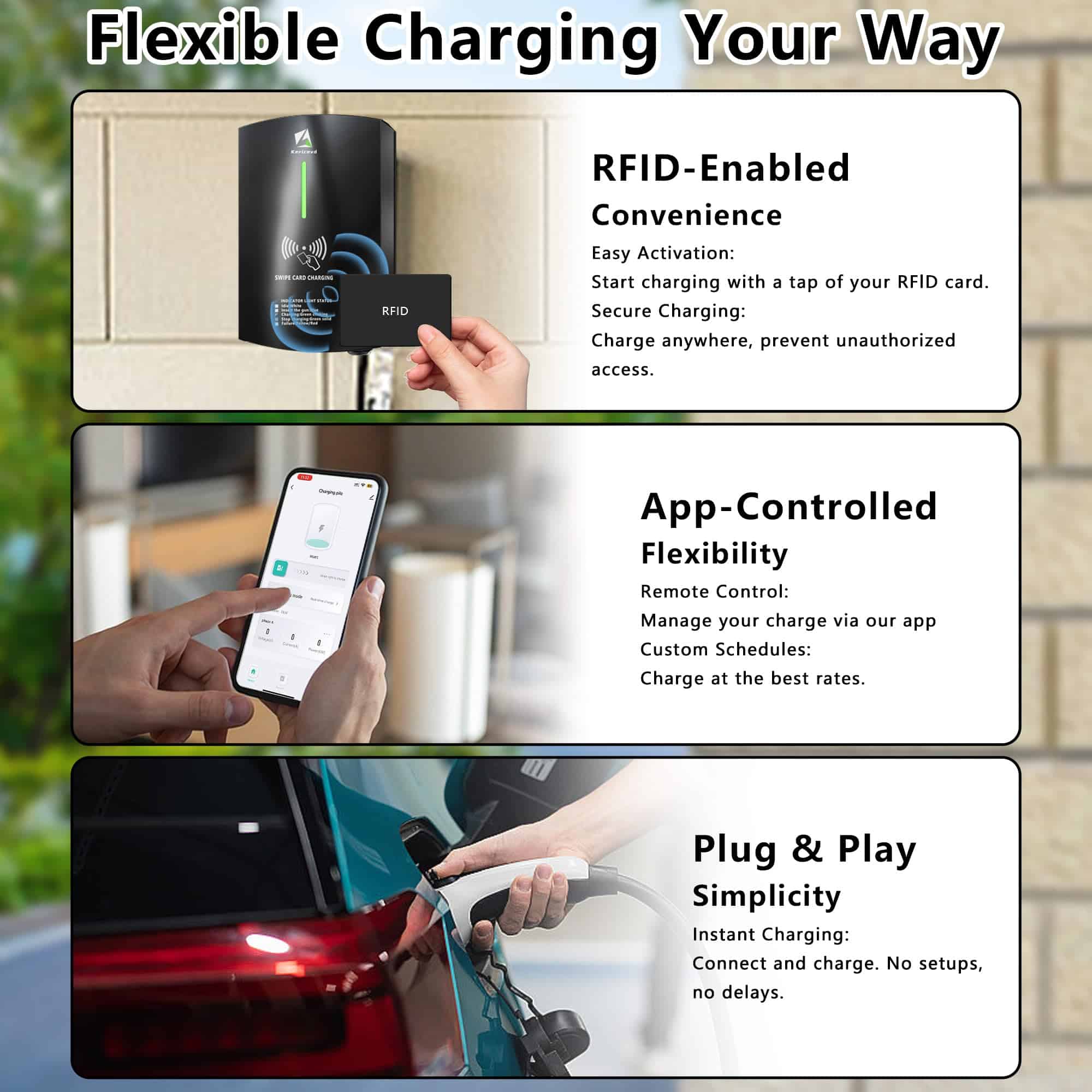 Cargador de vehículos eléctricos KeriCevd Level 2, 40Amp - Imagen 4