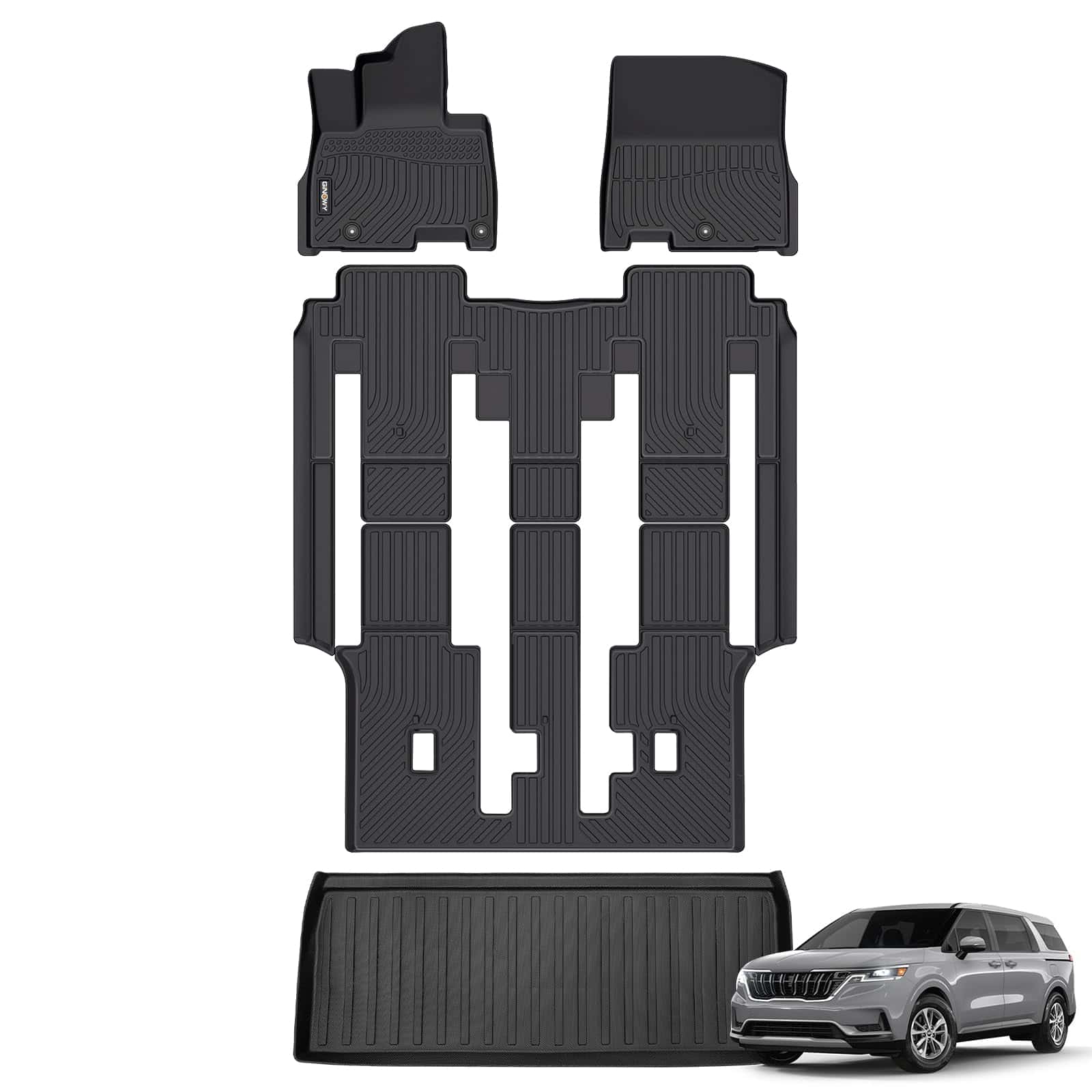 Tapetes de piso y forro de carga GINOWY para Kia Carnival