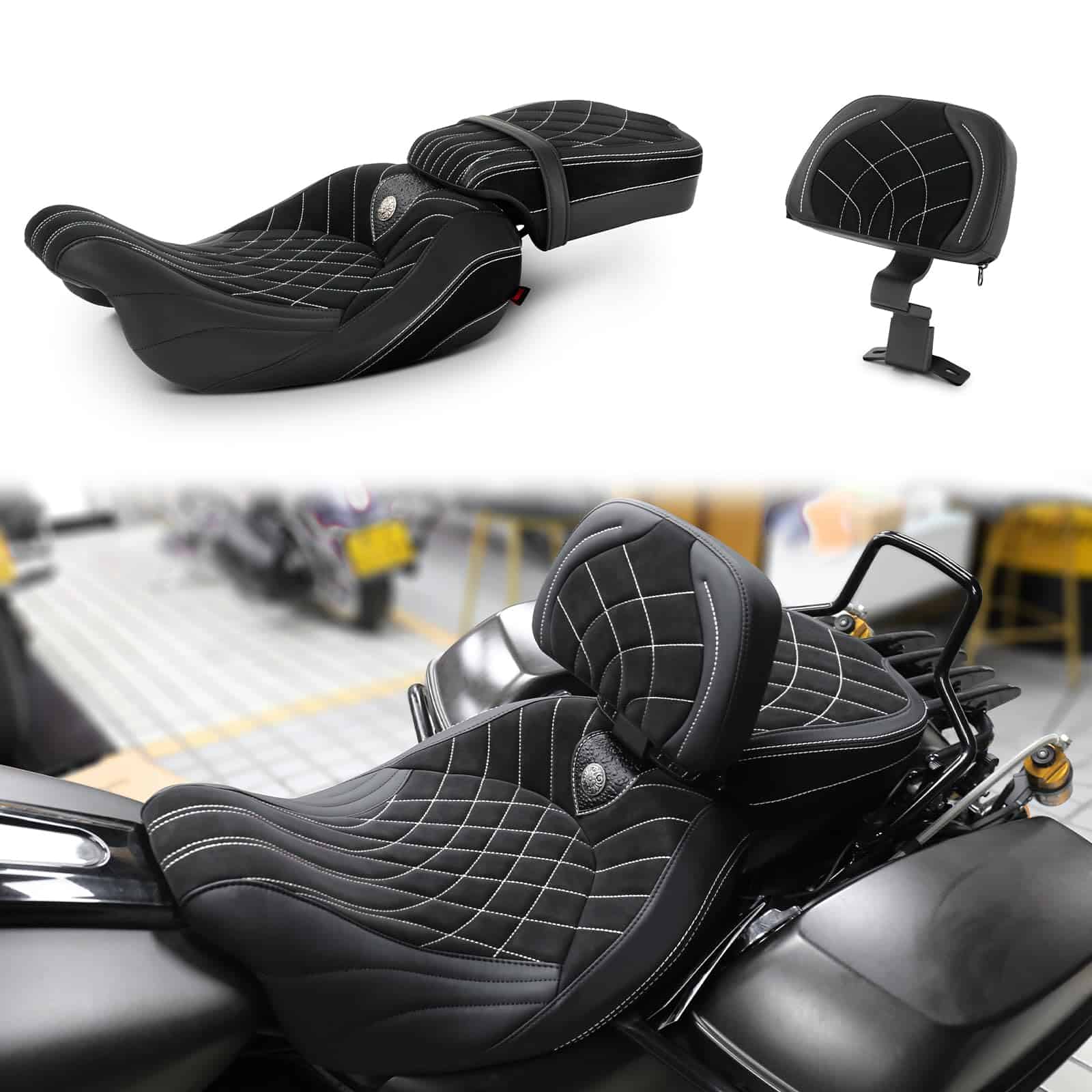 Asiento de Rider/ Pasajero de Perfil Bajo Personalizado con