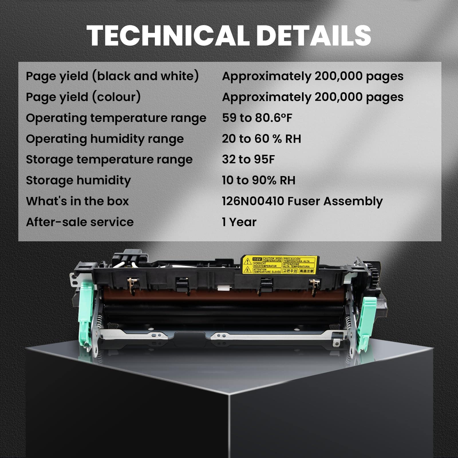 Unidad de fusión 126n00410 de repuesto para Xerox PHASER - Imagen 7