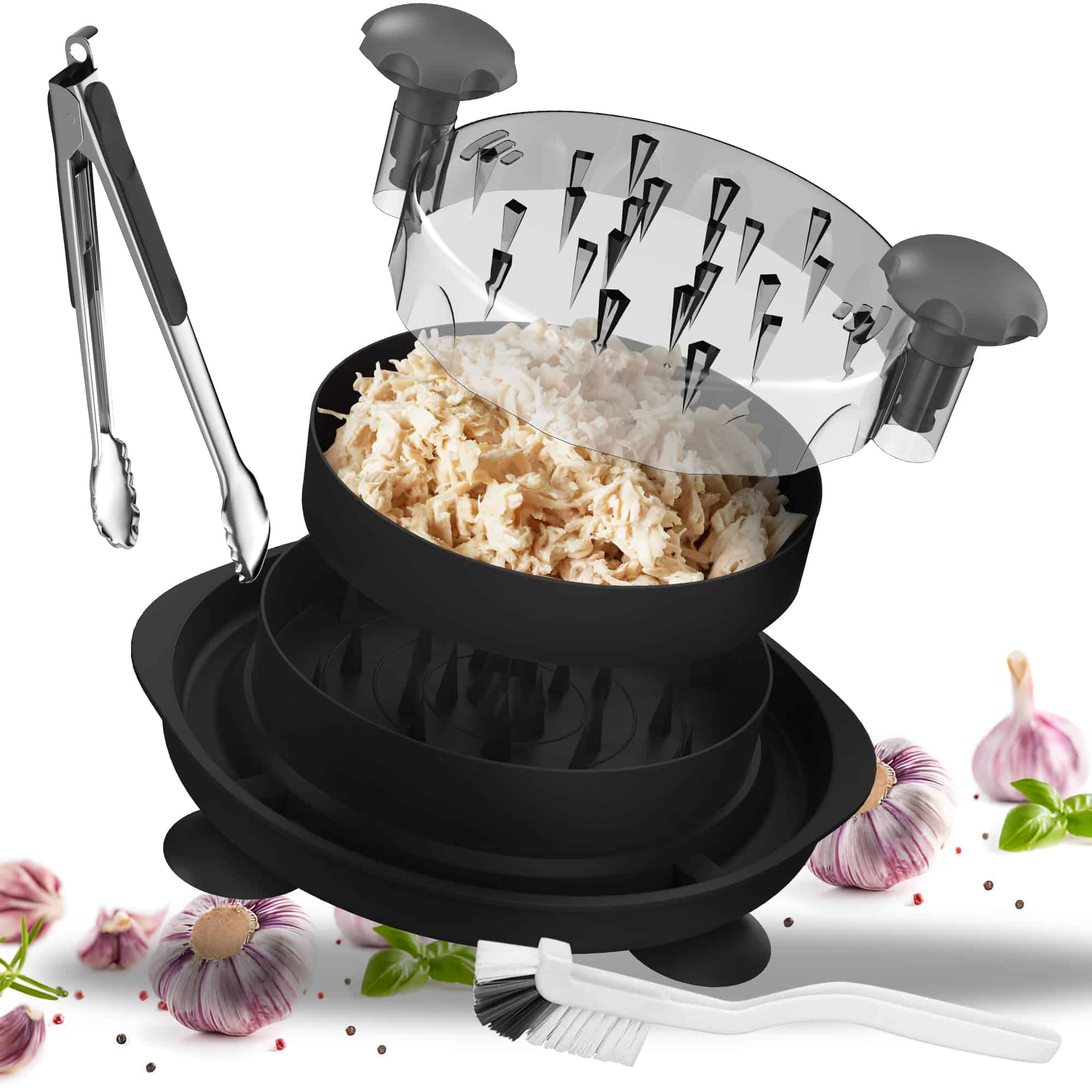 Herramienta para Picar Pollo con Ventosas, Pinzas y Cepillo