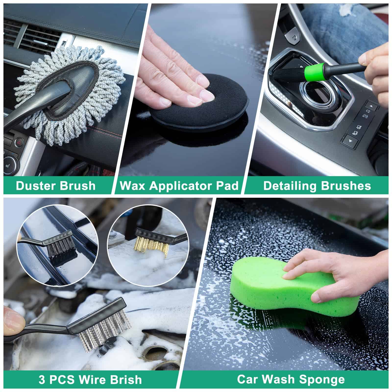 Kit de Limpieza para Autos YJUSMAK 34 Piezas Limpiador de - Imagen 7