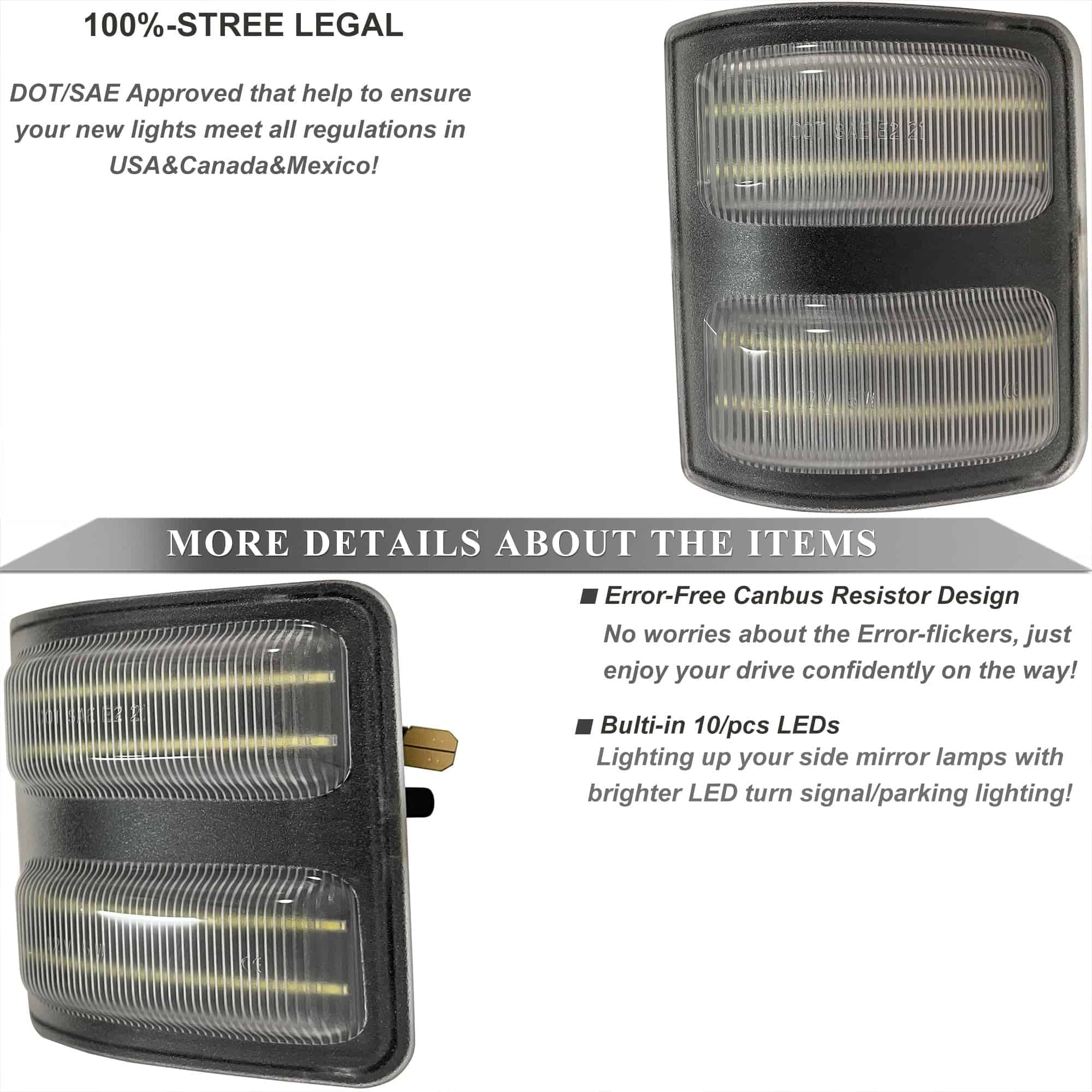 Luces intermitentes de espejo LED Gorromp para camionetas - Imagen 3