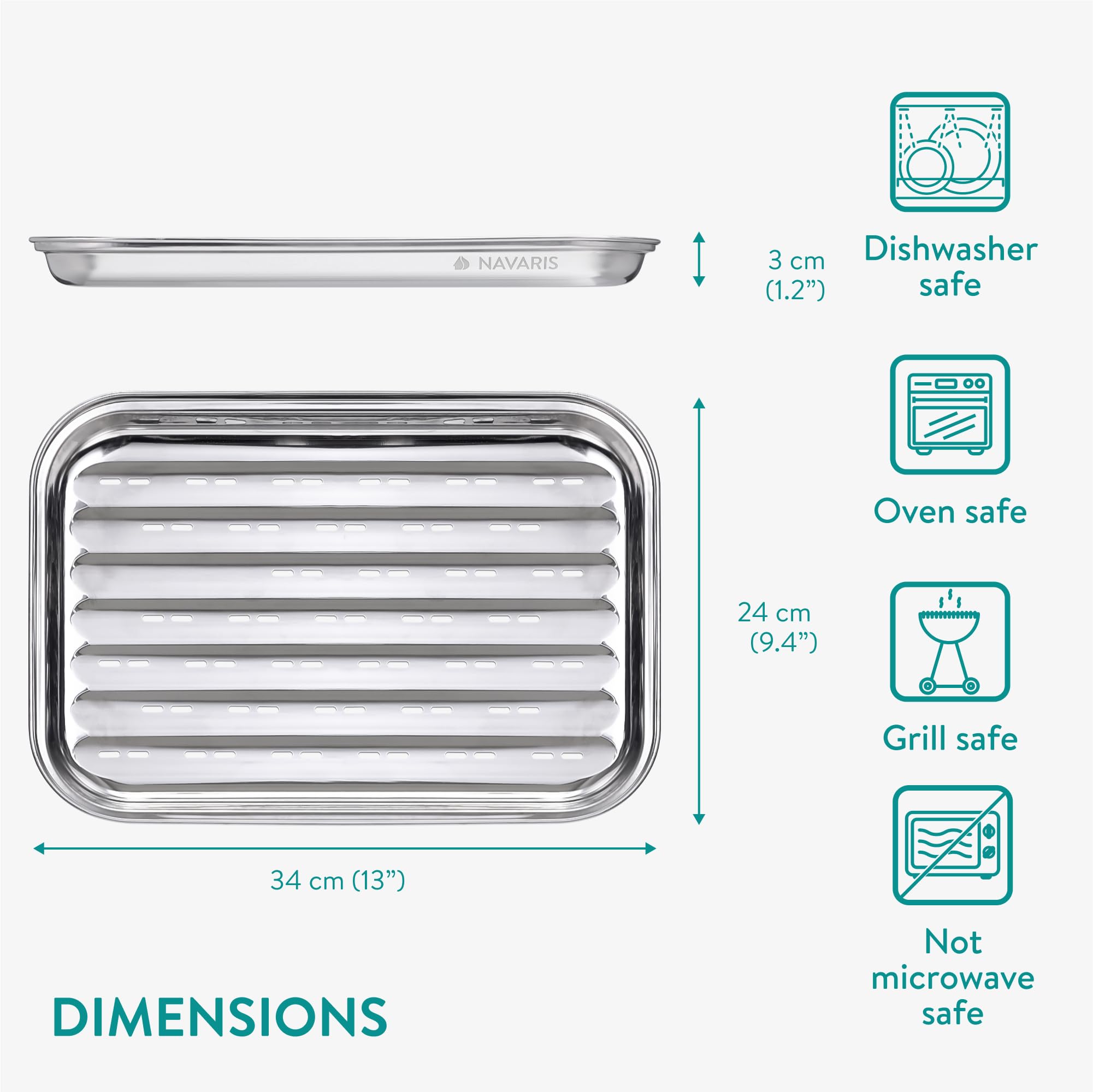 Bandeja de Parrilla de Barbecue de Acero Inoxidable Navaris - Imagen 7