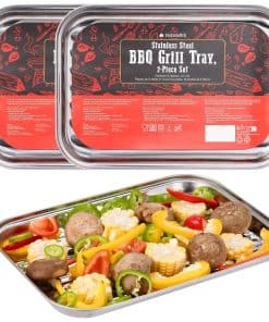 Bandeja de Parrilla de Barbecue de Acero Inoxidable Navaris