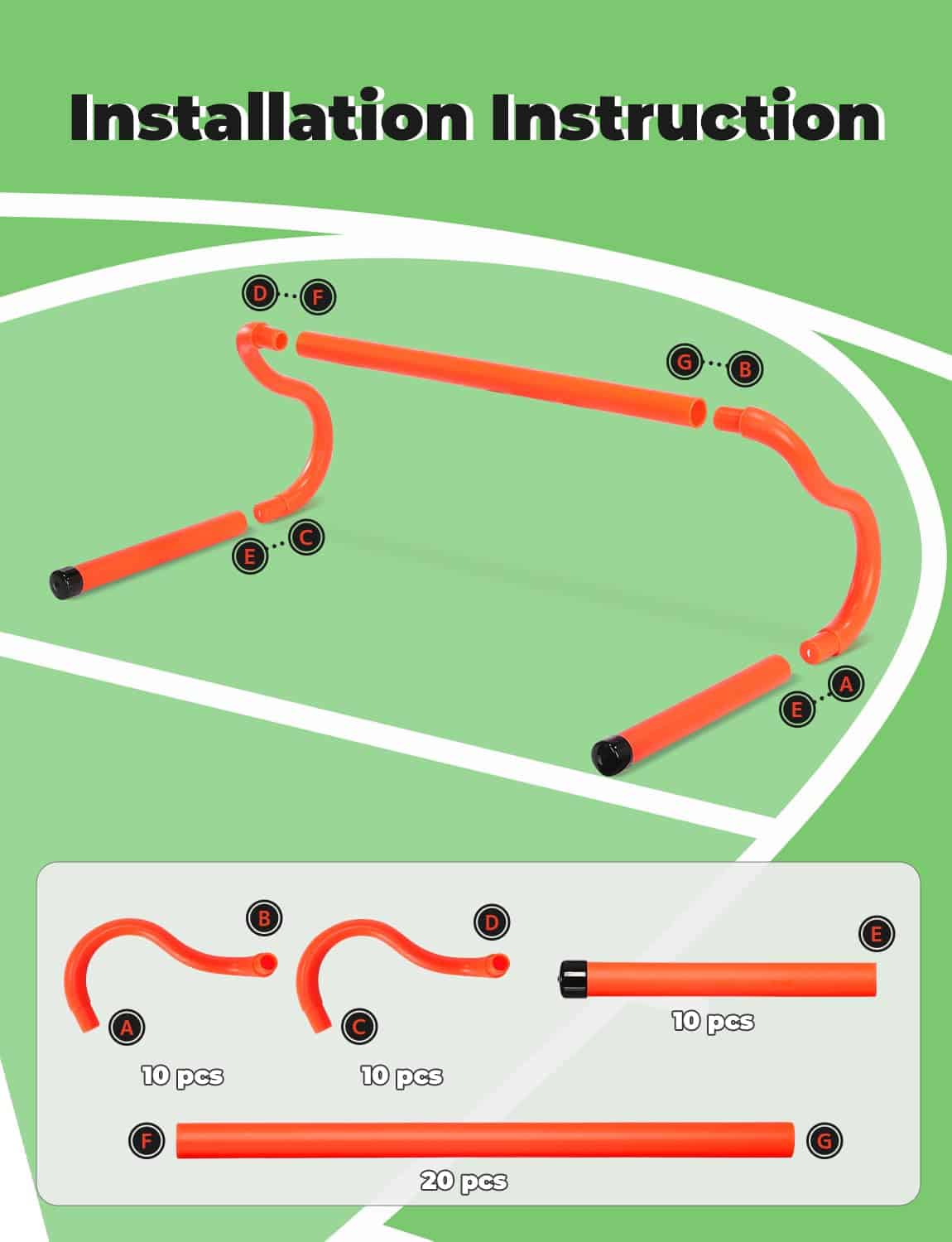 GHB 10 Pack 7 Pulgadas Vallas de Agilidad Entrenamiento de - Imagen 5