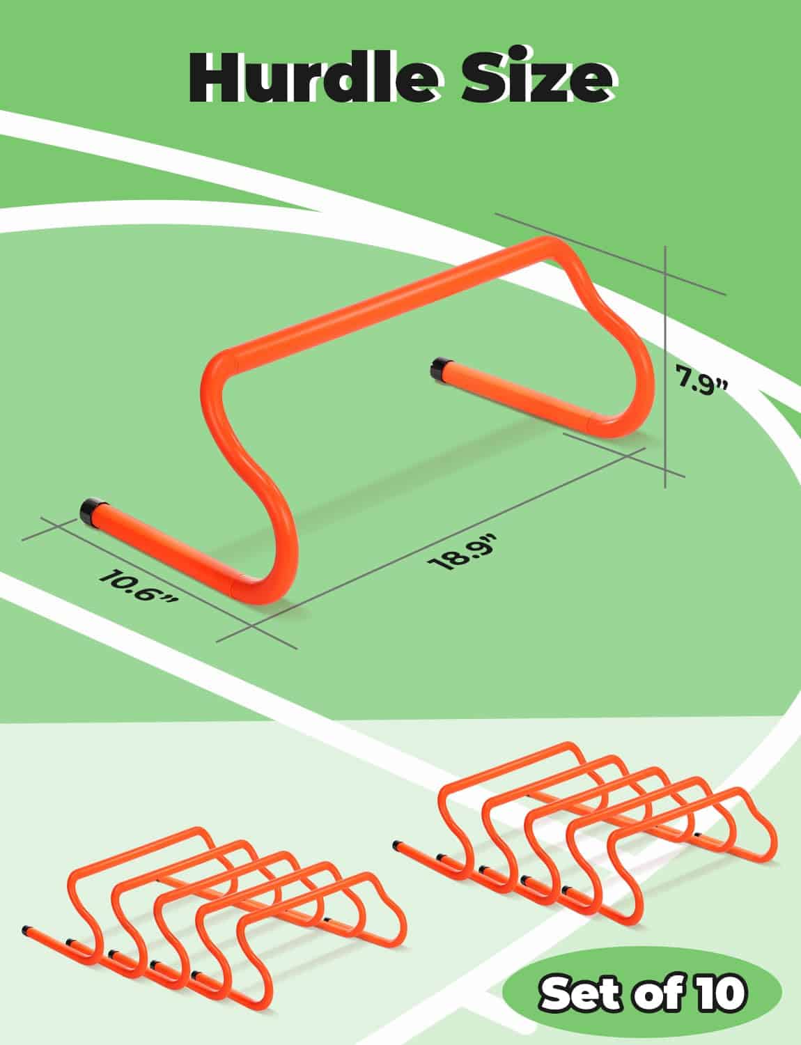 GHB 10 Pack 7 Pulgadas Vallas de Agilidad Entrenamiento de - Imagen 3