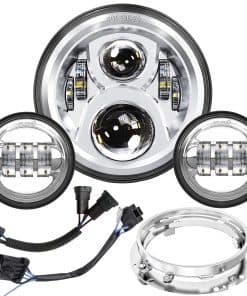 Faros LED de motocicleta de 7 pulgadas con kit DOT de luces