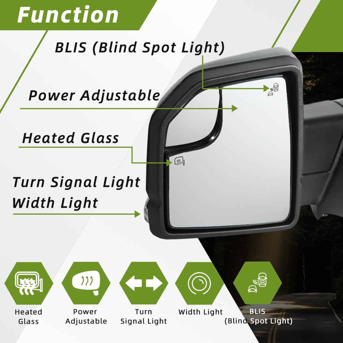 Espejo de la puerta lado izquierdo para Ford F150 2015-2021 - Imagen 4