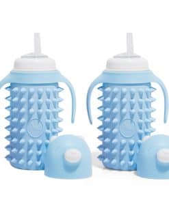 Set de 2 Vasos de Vidrio con Pajita de Espiga para Niños