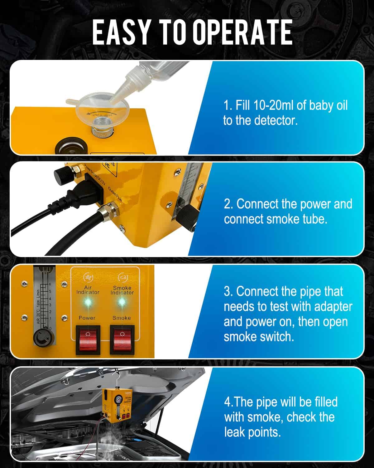 Máquina de Humo Automotriz con Compresor de Aire - Imagen 7