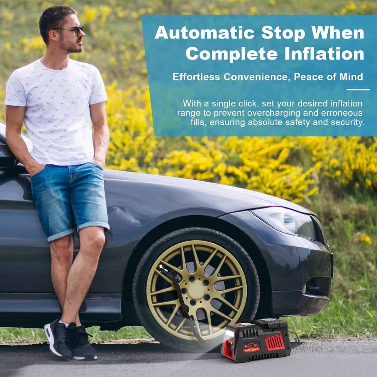 Compresor de aire digital portátil para llantas de - Imagen 4