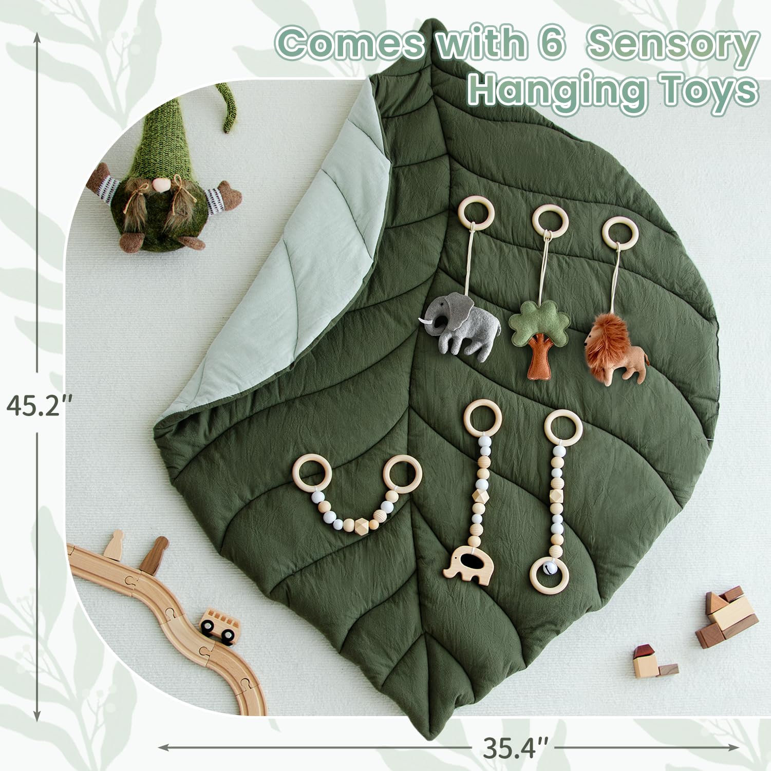 Gimnasio de Juegos para Bebés de Madera Razee, Tapete de - Imagen 4