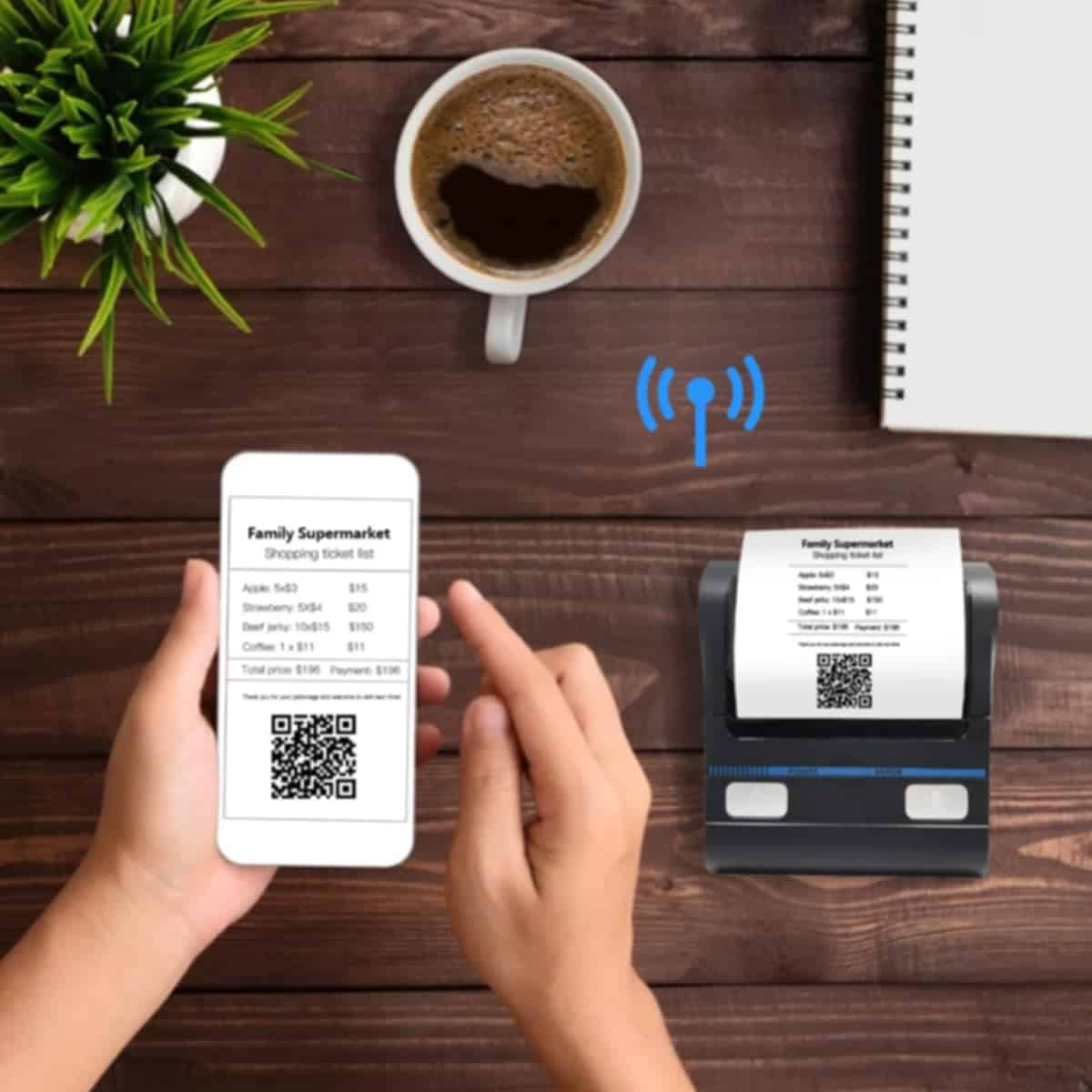 Impresora térmica portátil bluetooth de recibos de 80 mm, - Imagen 7