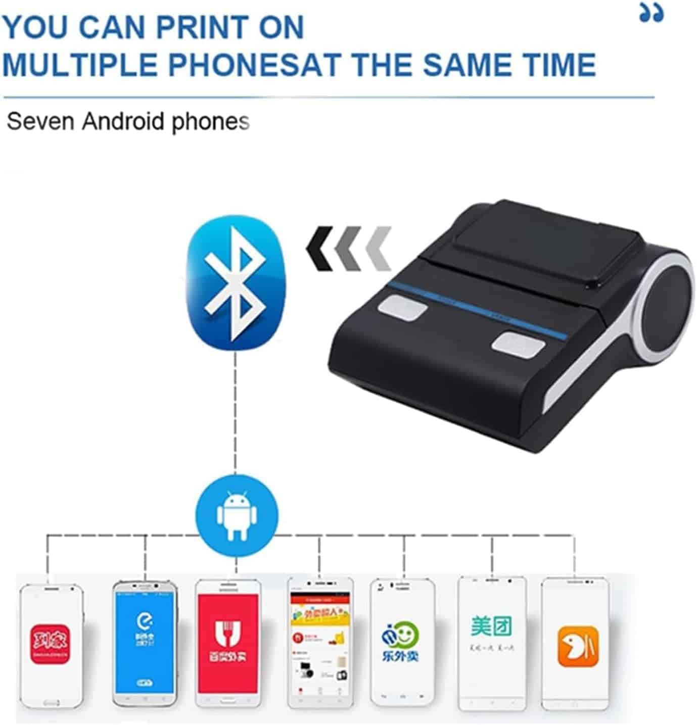 Impresora térmica portátil bluetooth de recibos de 80 mm, - Imagen 6