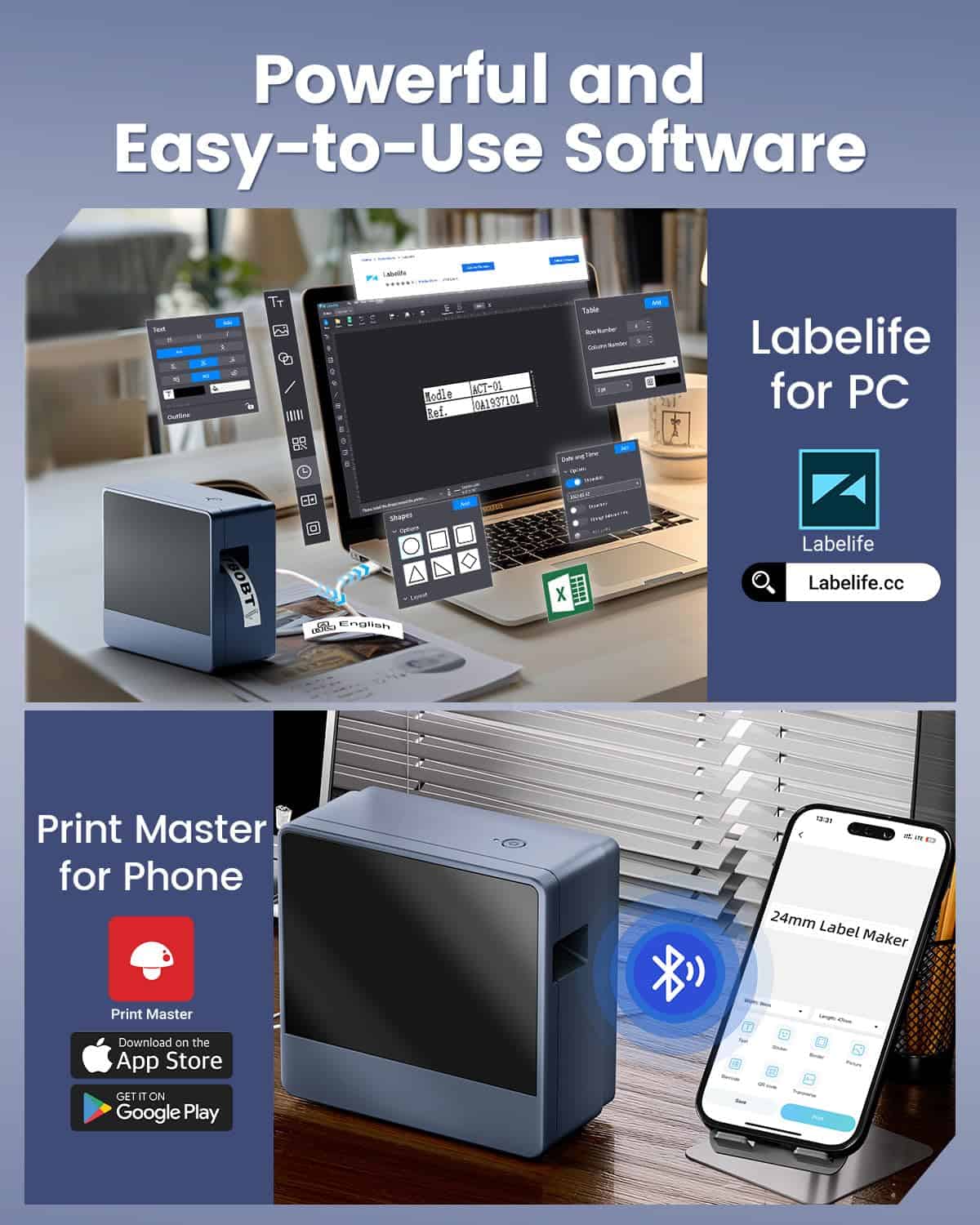 Máquina de impresión de etiquetas recargable con Bluetooth - Imagen 6