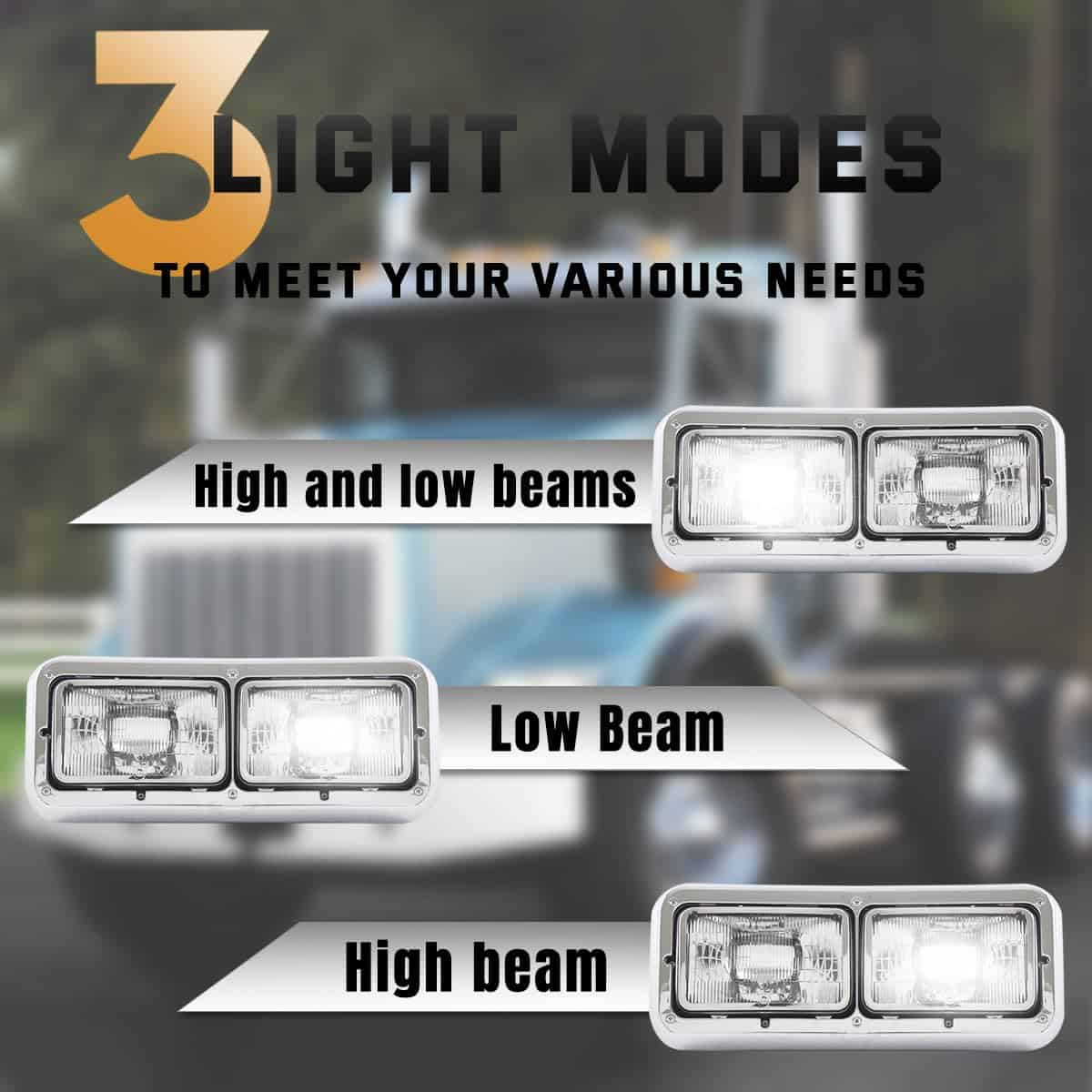 Faros Sterlix para Peterbilt 379 362 359 378 Kenworth T600 - Imagen 3