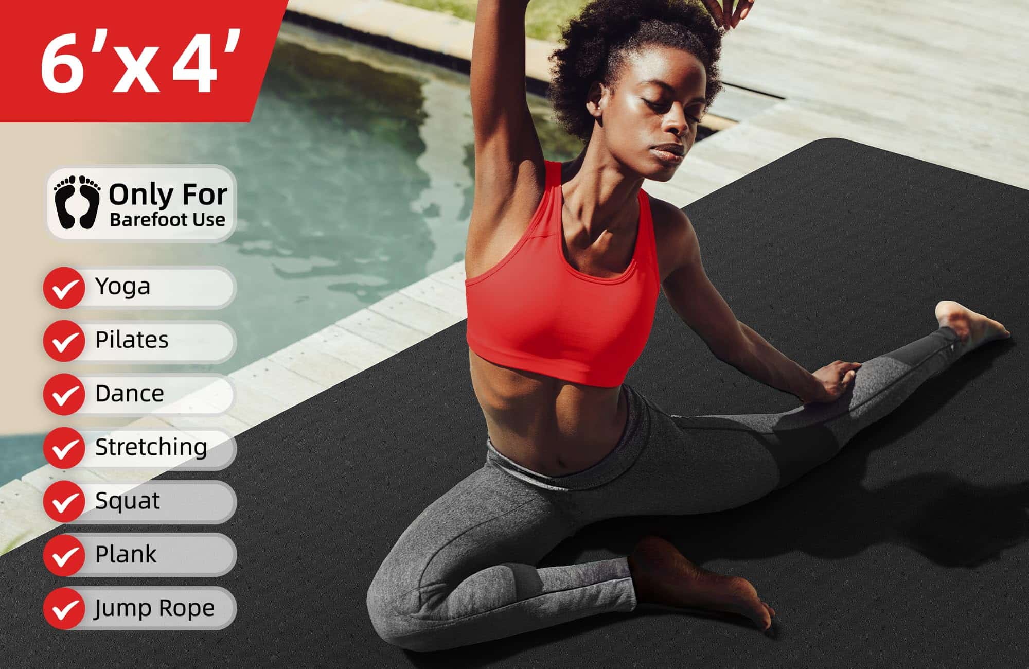 Tapete Grande de Yoga GymCope, Tapetes de Ejercicio para - Imagen 3