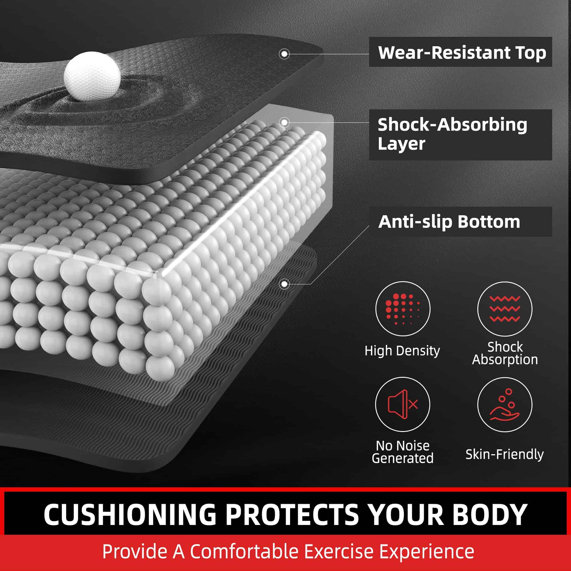 Tapete Grande de Yoga GymCope, Tapetes de Ejercicio para - Imagen 5