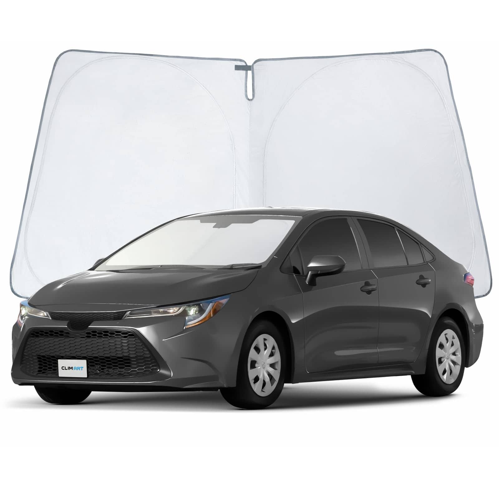 CLIM ART Protector Solar para Parabrisas de -Negro-Plata