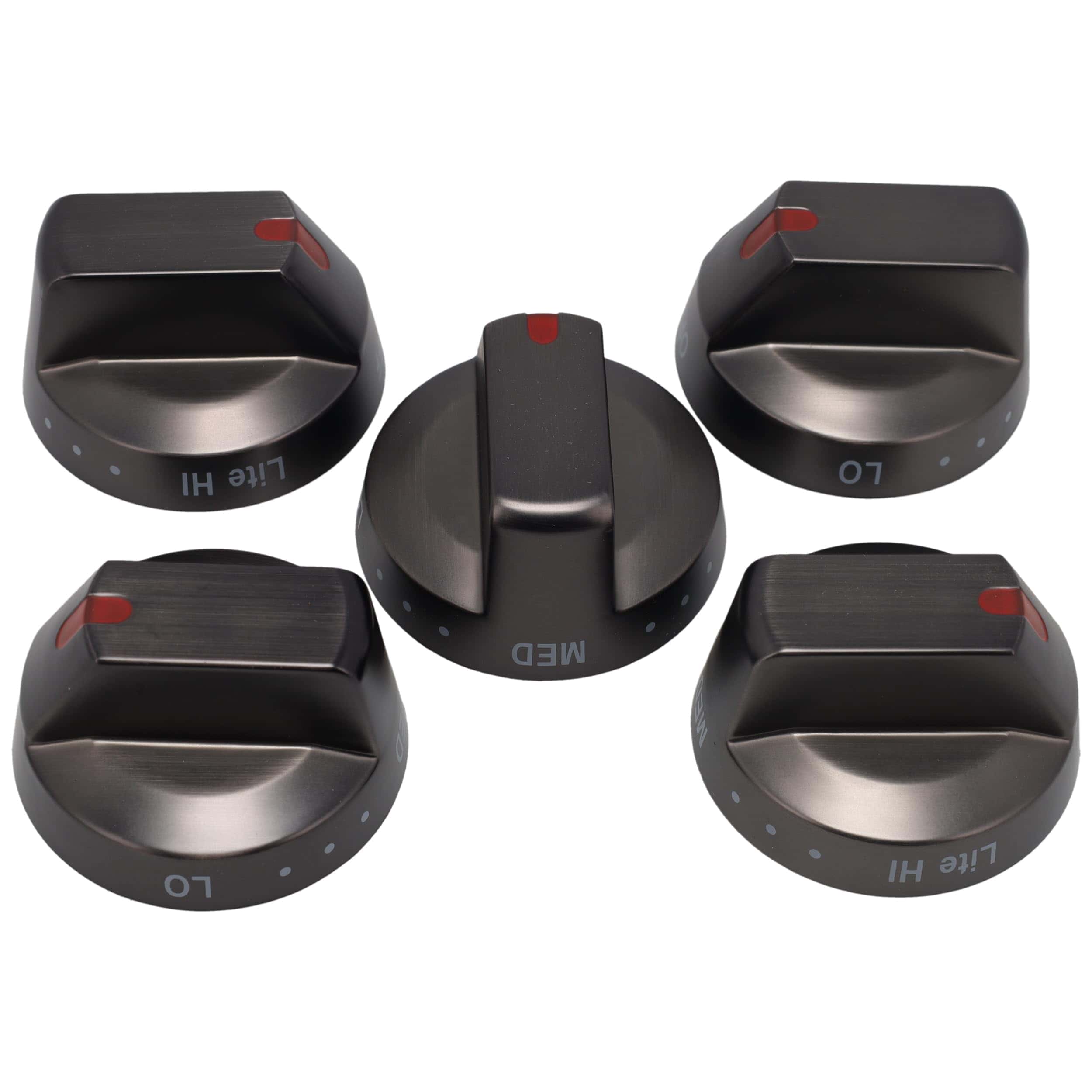 Paquete de 5 perillas para quemador de superficie de rango