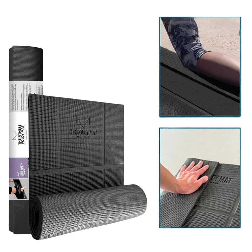 Tapete de Yoga Plegable en 6 Combinaciones; -Negro - 1/3 Pul