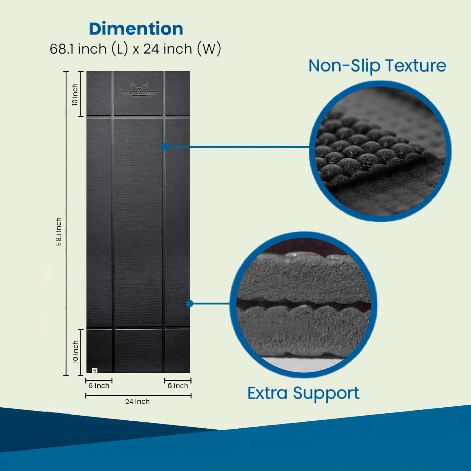 Tapete de Yoga Plegable en 6 Combinaciones; -Negro - 1/3 Pul - Imagen 5