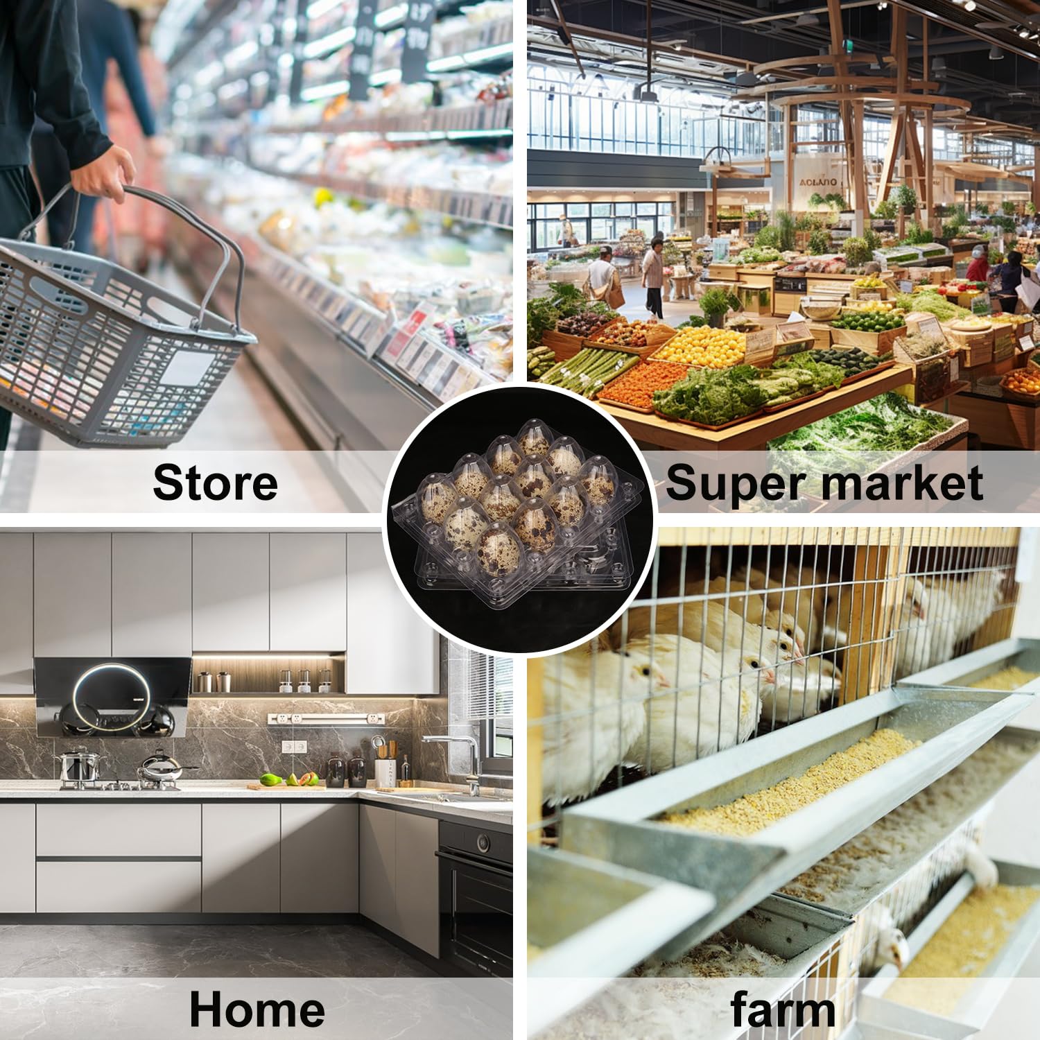 200 Pack Cartones de Huevos de Codorniz KUKLIPJIM, Bandejas - Imagen 8