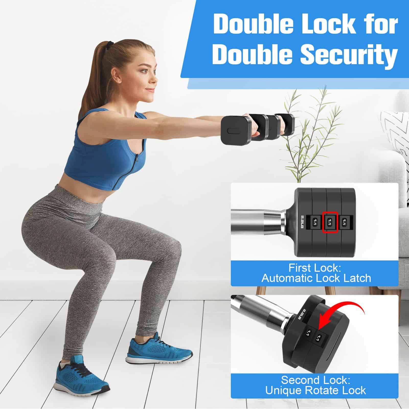 Set de Mancuernas Ajustables Hezeyferg de 2, Pesas - Imagen 4