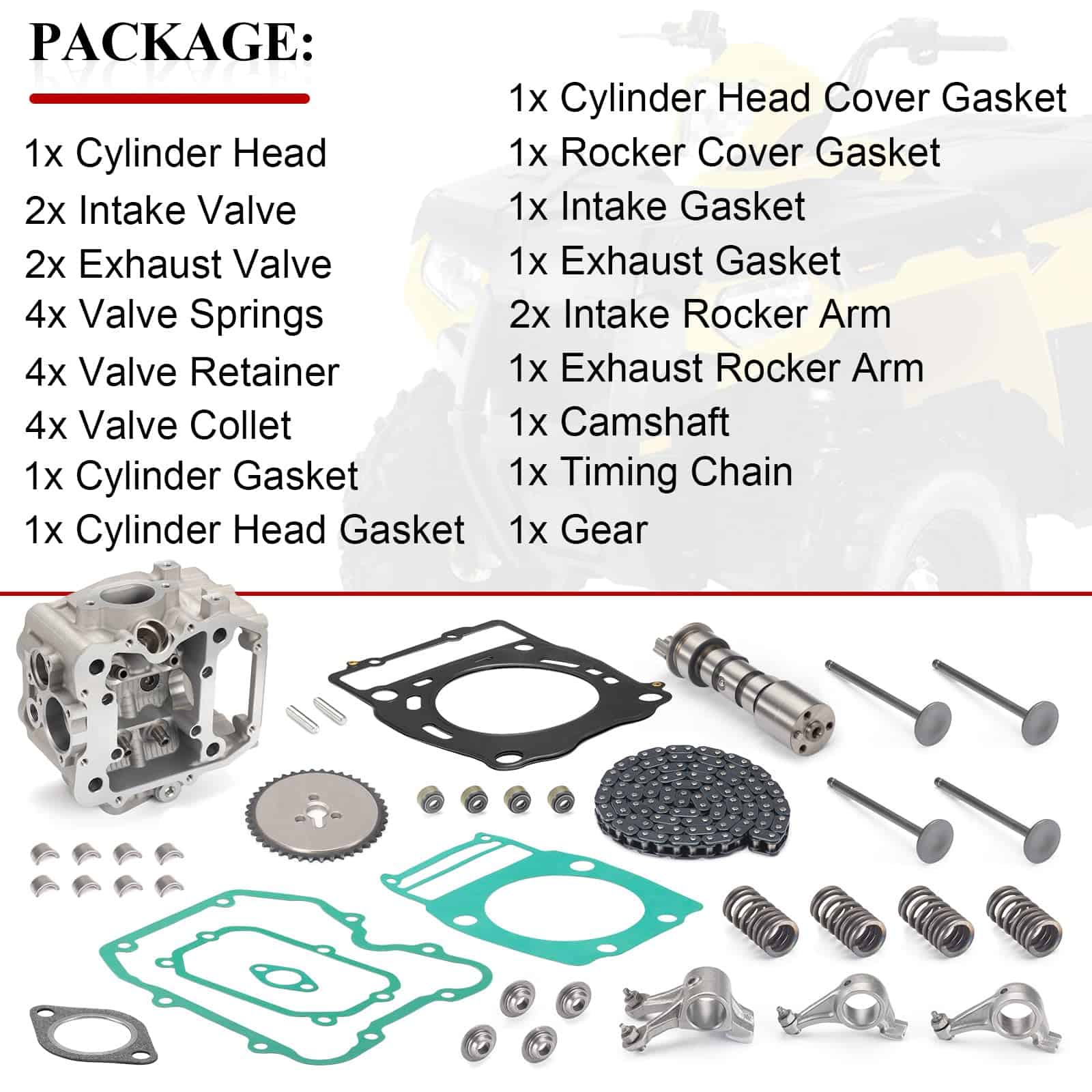 Kit de Cabeza de Cilindro del Motor + Conjunto de Árbol de - Imagen 5