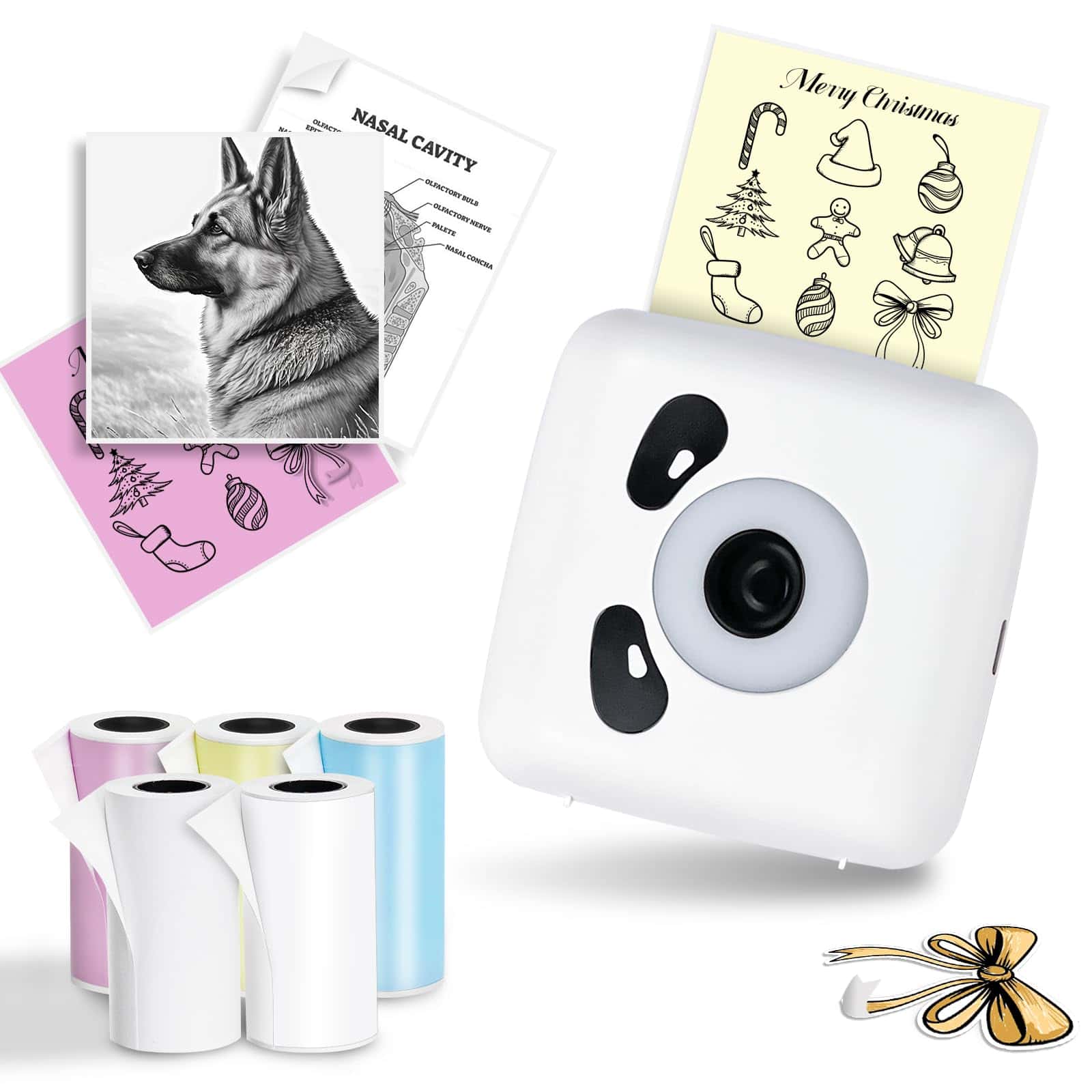 Impresora Mini de Pegatinas BORN4SHIP con 5 Rollos de Papel