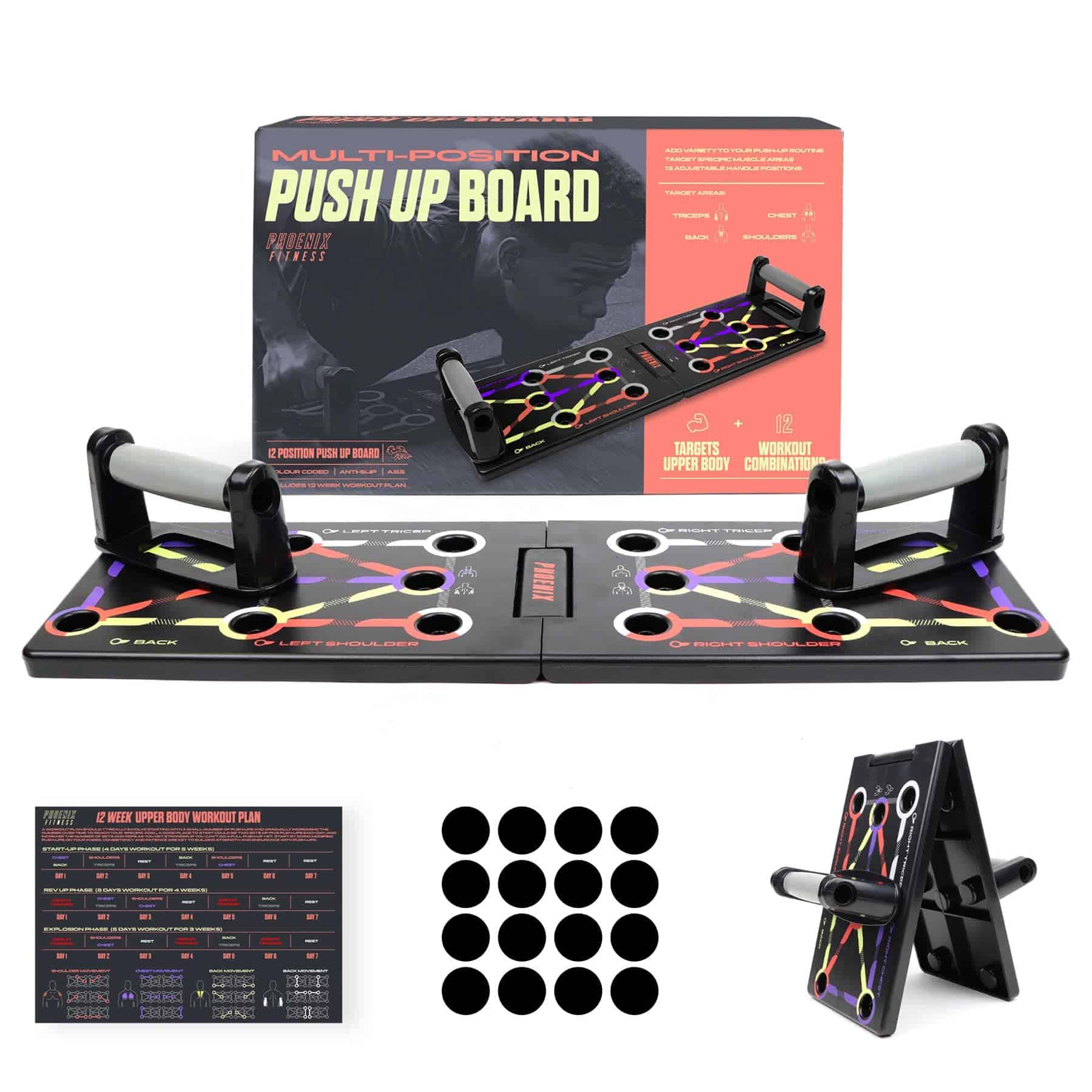 Tablero Plegable de Flexiones Phoenix Fitness - Soporte de
