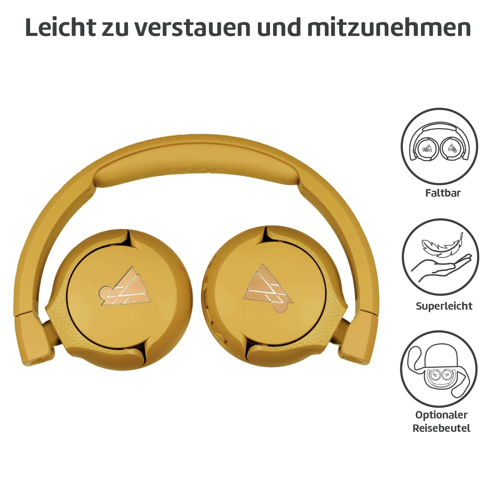 Audífonos inalámbricos Bluetooth POGS Kids | -Amarillo - Imagen 8