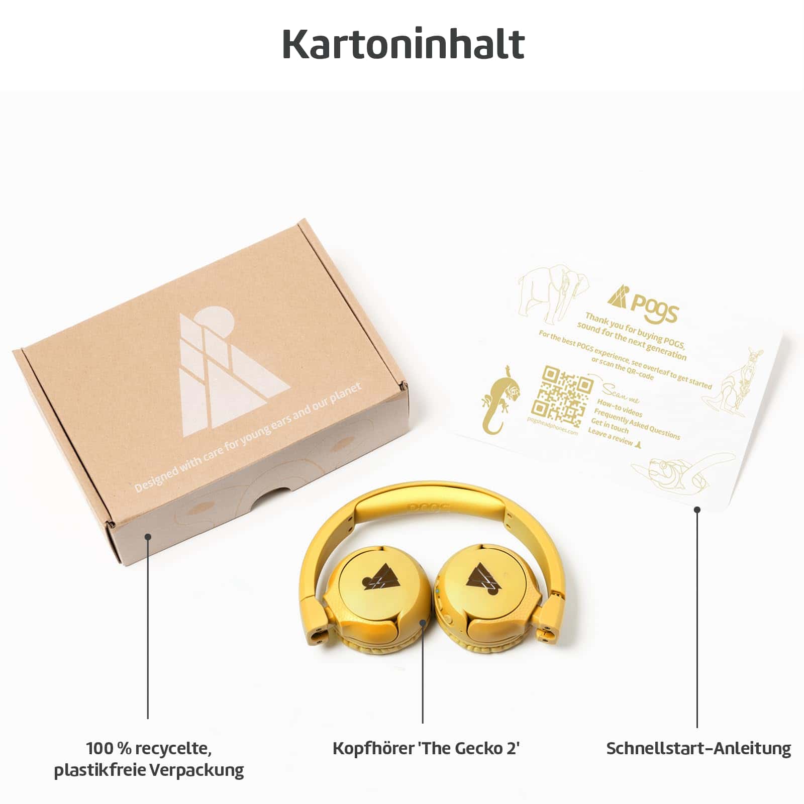 Audífonos inalámbricos Bluetooth POGS Kids | -Amarillo - Imagen 7