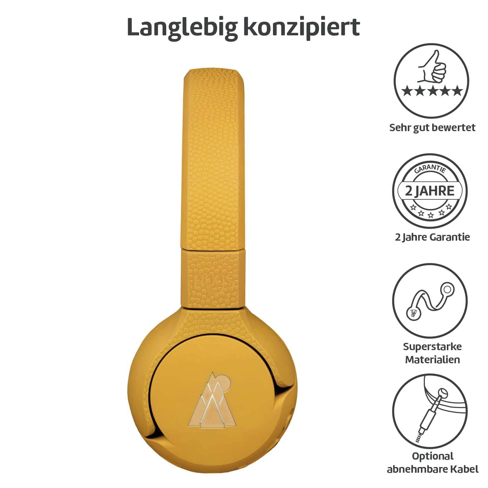 Audífonos inalámbricos Bluetooth POGS Kids | -Amarillo - Imagen 6