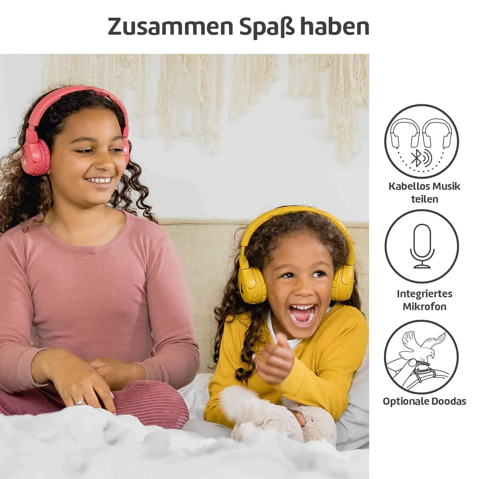 Audífonos inalámbricos Bluetooth POGS Kids | -Amarillo - Imagen 10