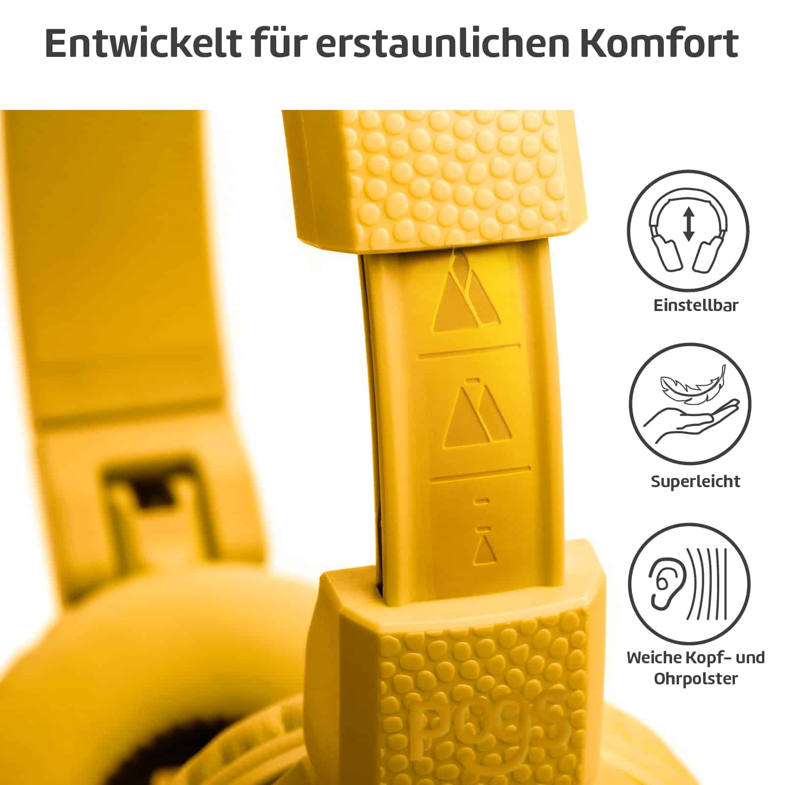 Audífonos inalámbricos Bluetooth POGS Kids | -Amarillo - Imagen 5