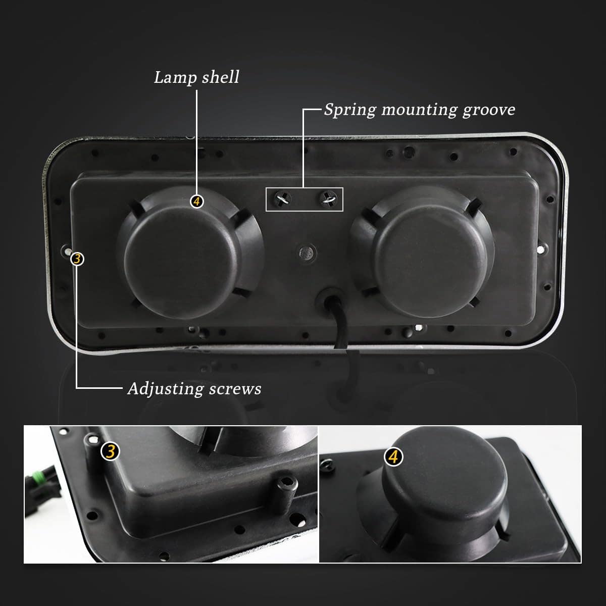 Faros negros Sterlix para Kenworth T600 -Negro - Imagen 6