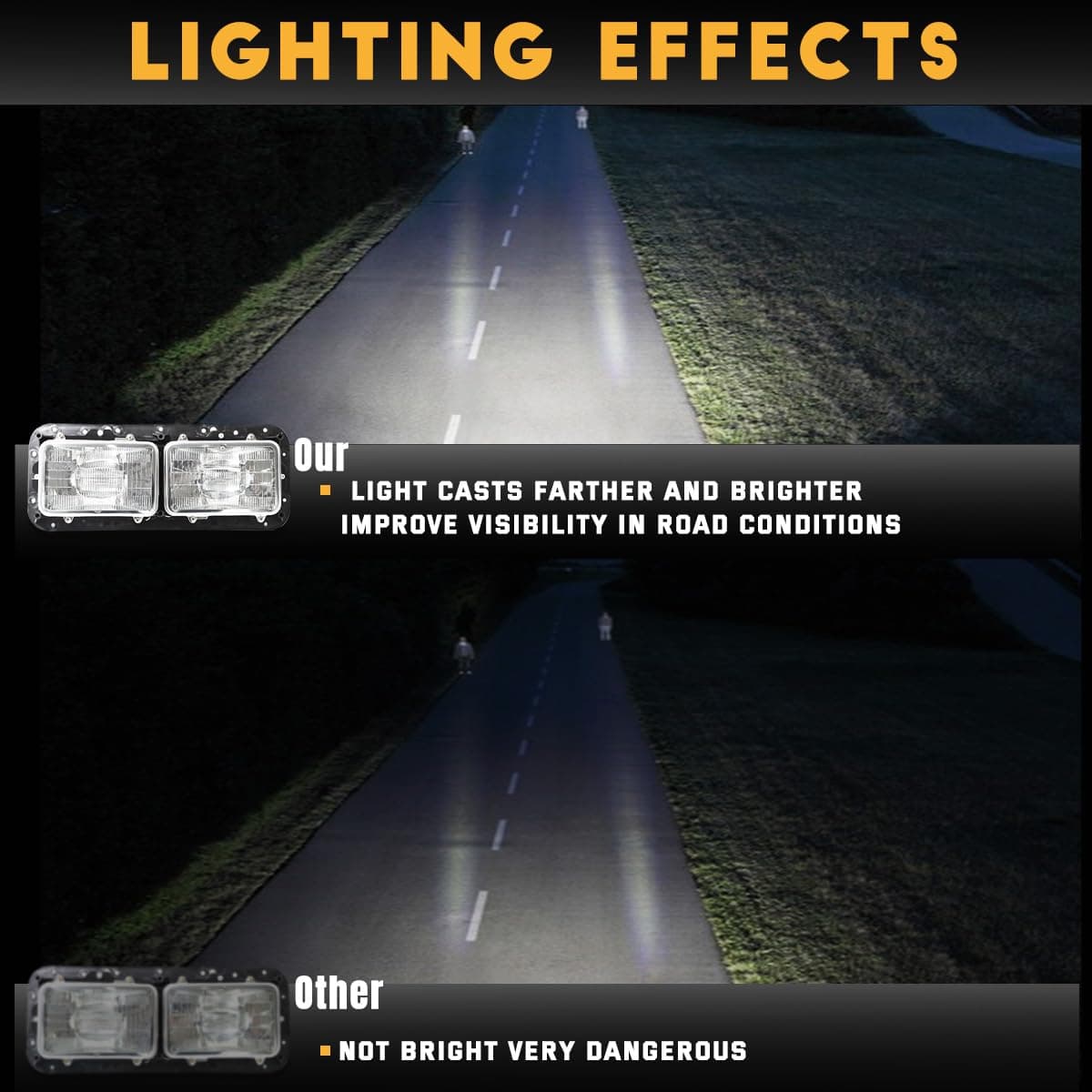 Faros negros Sterlix para Kenworth T600 -Negro - Imagen 7