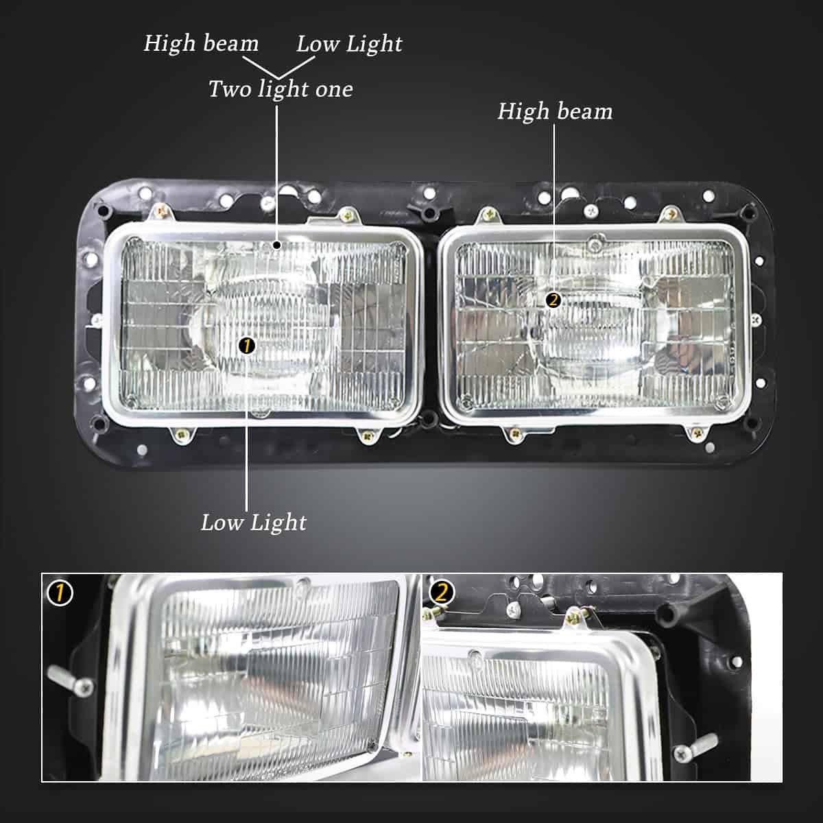 Faros negros Sterlix para Kenworth T600 -Negro - Imagen 4