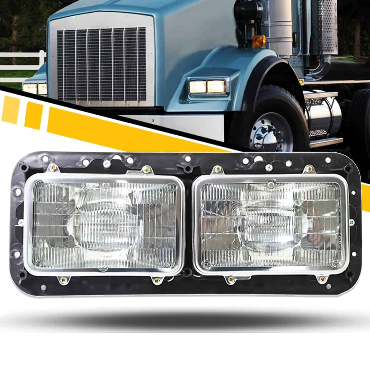 Faros negros Sterlix para Kenworth T600 -Negro