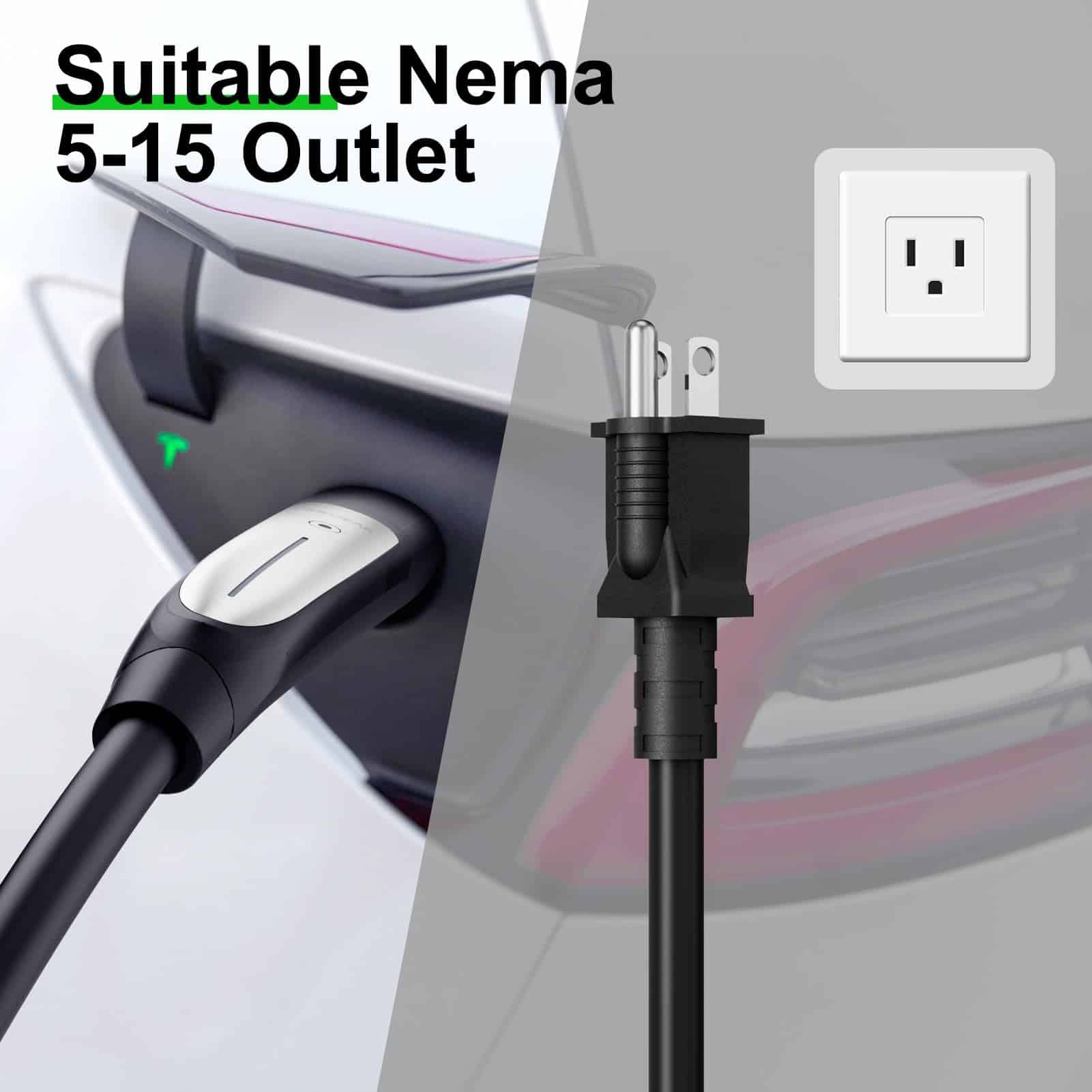 Cargador Tesla de 16 Amperios Nivel 1, Enchufe NEMA 5-15, - Imagen 3