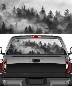 Calcomanía de ventana trasera de bosque de montaña