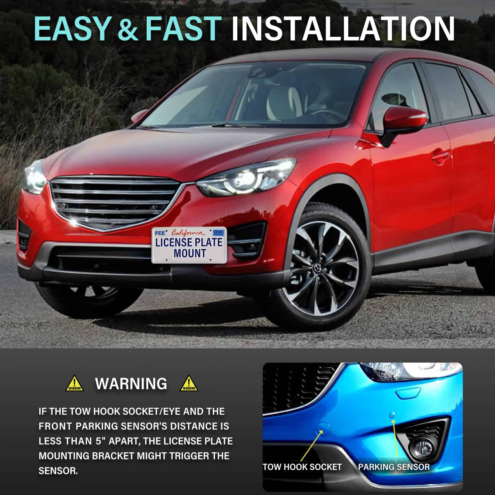 Soporte de placa delantera compatible con Mazda CX-5 - Imagen 8