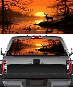 Calcomanías para ventana trasera de camioneta con ciervo de