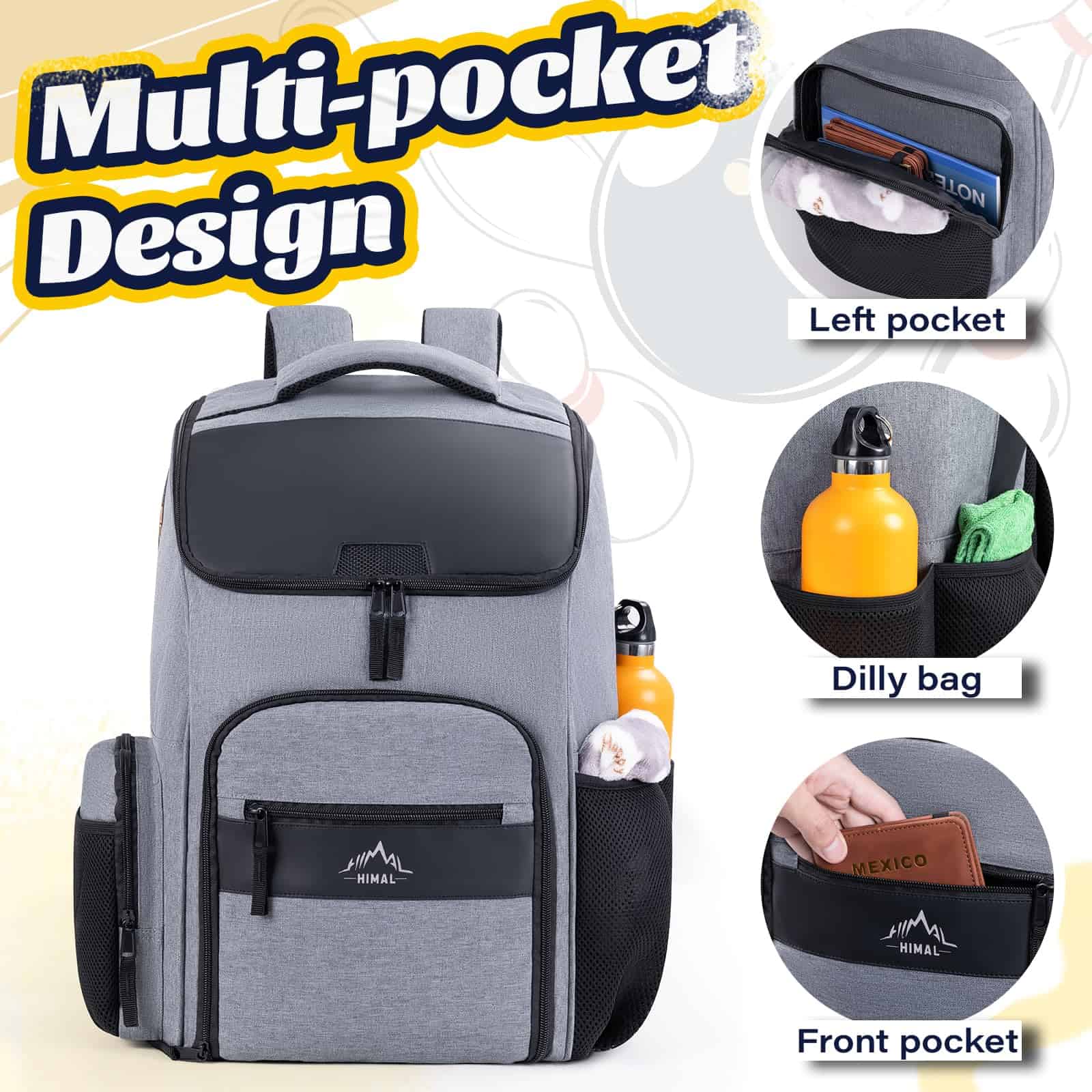 UNIHIMAL Bolsa de bolos, Mochila para una Bola con - Imagen 5