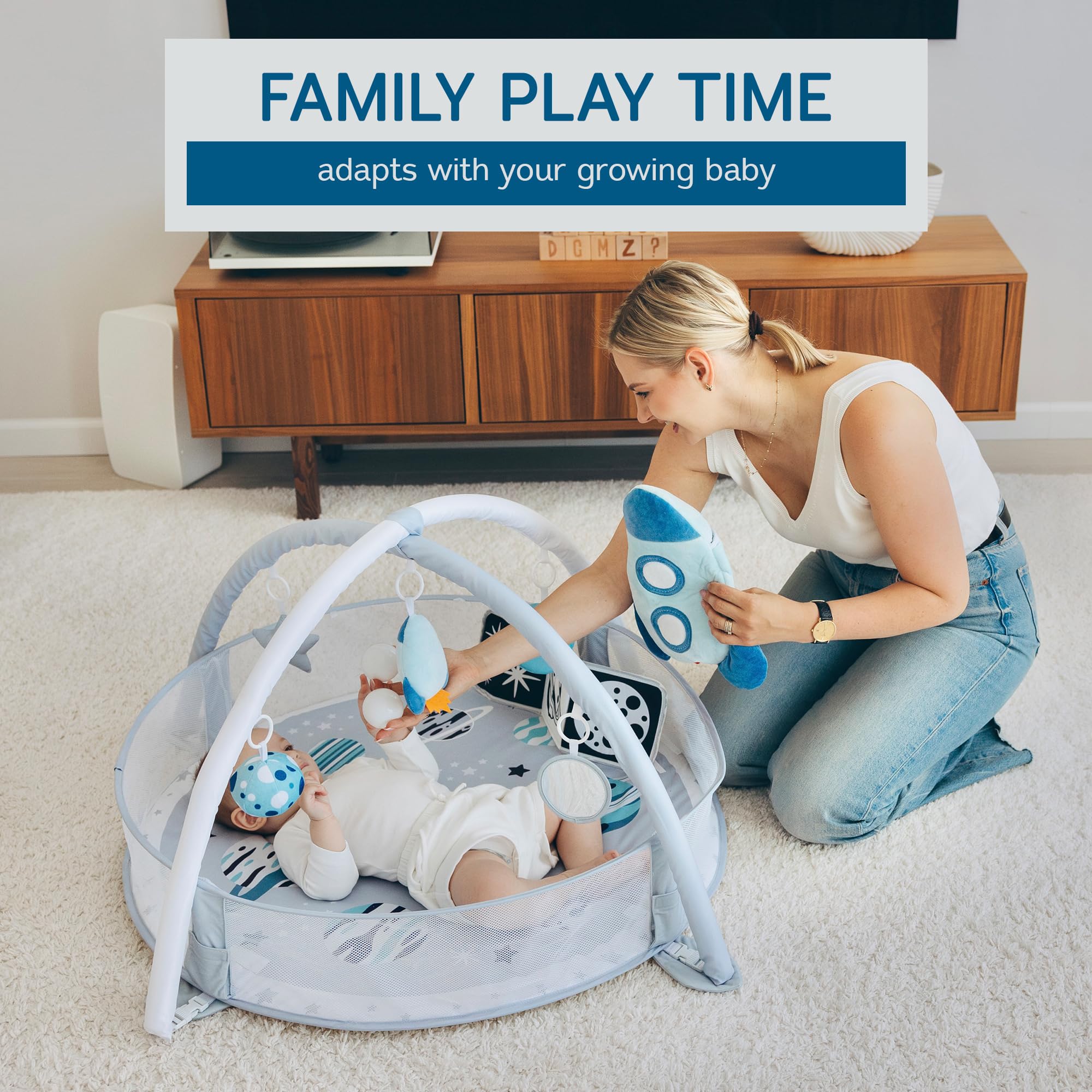 Aila+Aiden 6-en-1 XL Tapete de Juego y Gimnasio para Bebés, - Imagen 6