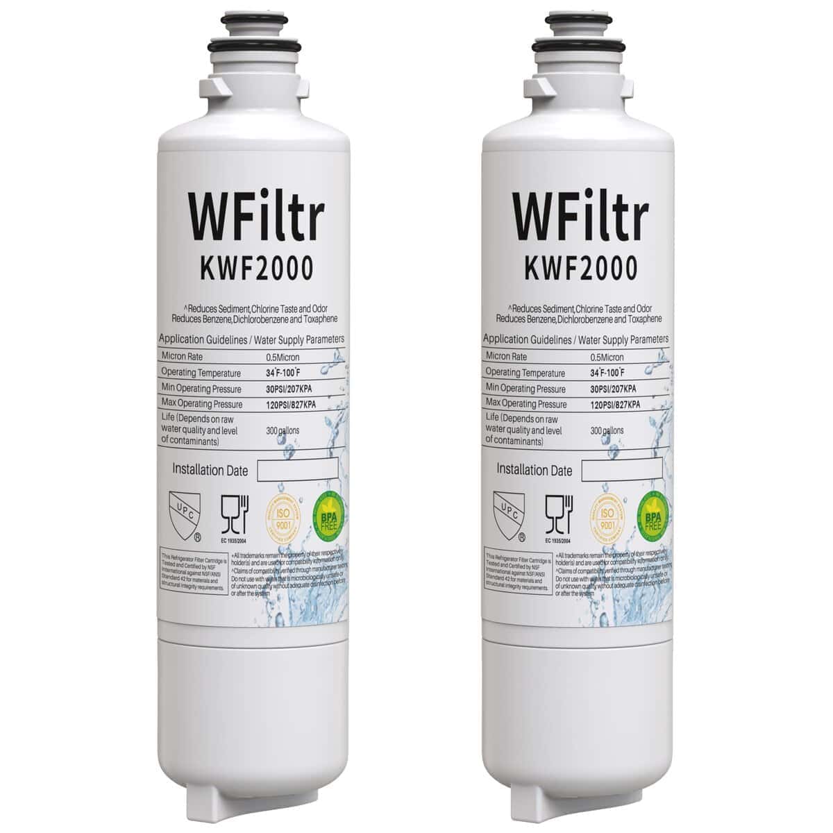 Filtro de agua WFiltr KWF 2000 compatible con Refrigerador