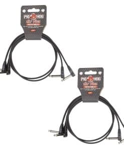 Cables de conexión planos Pig Hog PHLSK2BK, negro, 2 pies